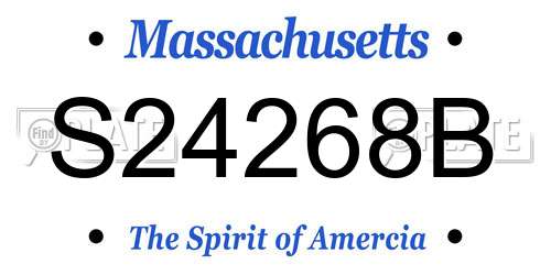 S24268B Massachusetts License Plate