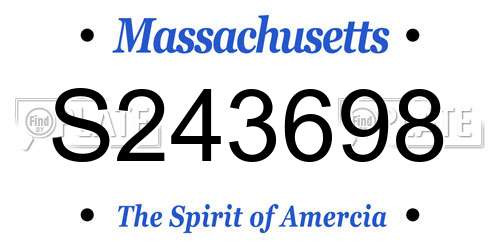 S243698 Massachusetts License Plate