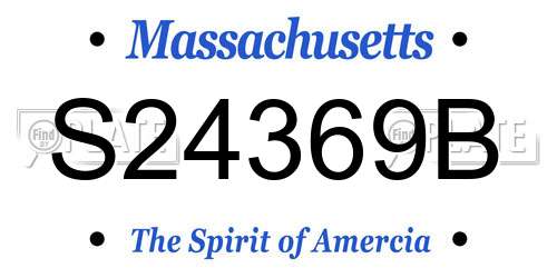 S24369B Massachusetts License Plate