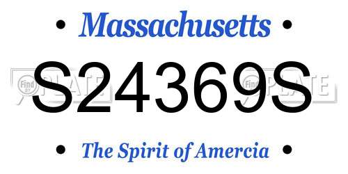 S24369S Massachusetts License Plate