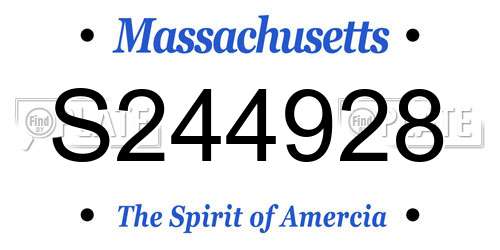 S244928 Massachusetts License Plate