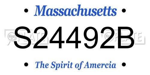 S24492B Massachusetts License Plate