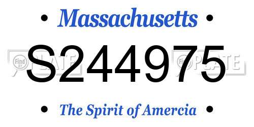 S244975 Massachusetts License Plate