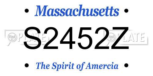 S2452Z Massachusetts License Plate