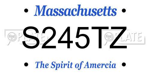 S245TZ Massachusetts License Plate