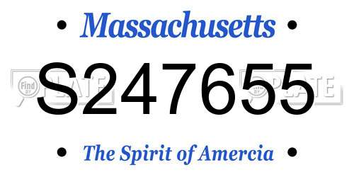 S247655 Massachusetts License Plate