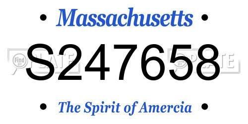 S247658 Massachusetts License Plate