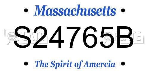 S24765B Massachusetts License Plate