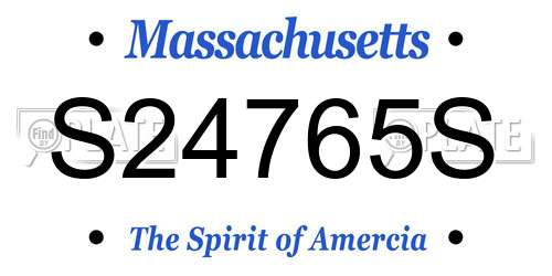 S24765S Massachusetts License Plate