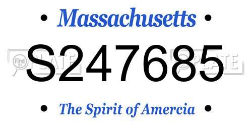 S247685 Massachusetts License Plate
