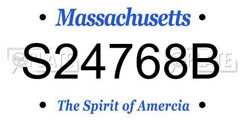 S24768B Massachusetts License Plate