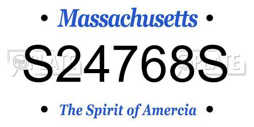 S24768S Massachusetts License Plate