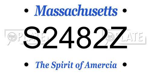 S2482Z Massachusetts License Plate