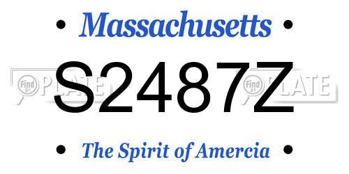 S2487Z Massachusetts License Plate