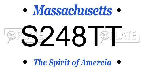 S248TT Massachusetts License Plate
