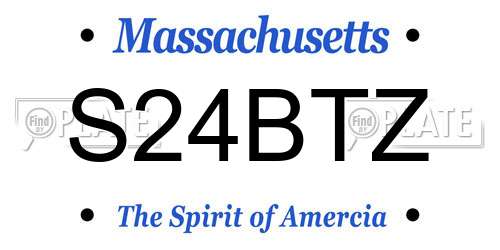 S24BTZ Massachusetts License Plate