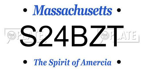 S24BZT Massachusetts License Plate