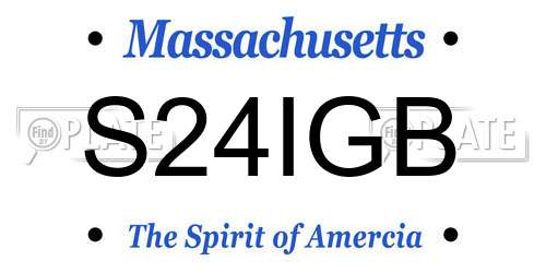 S24IGB Massachusetts License Plate