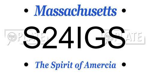 S24IGS Massachusetts License Plate