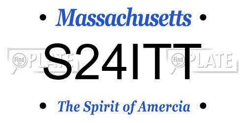 S24ITT Massachusetts License Plate