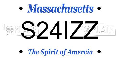 S24IZZ Massachusetts License Plate
