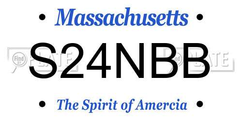 S24NBB Massachusetts License Plate
