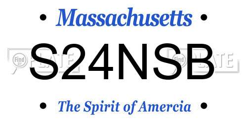 S24NSB Massachusetts License Plate