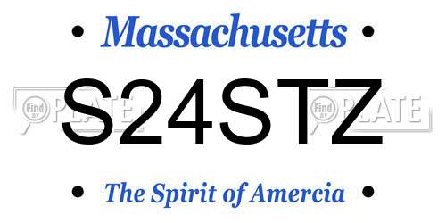 S24STZ Massachusetts License Plate