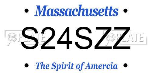 S24SZZ Massachusetts License Plate