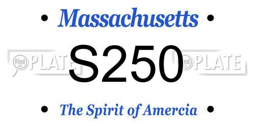 S250 Massachusetts License Plate