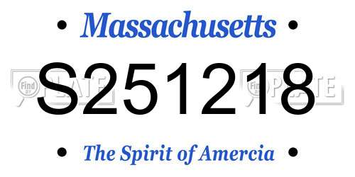S251218 Massachusetts License Plate