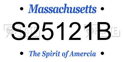 S25121B Massachusetts License Plate