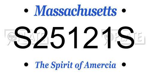 S25121S Massachusetts License Plate