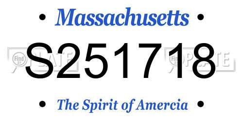 S251718 Massachusetts License Plate