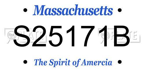 S25171B Massachusetts License Plate
