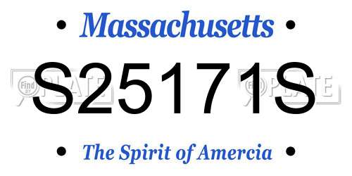 S25171S Massachusetts License Plate