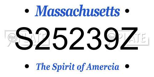 S25239Z Massachusetts License Plate