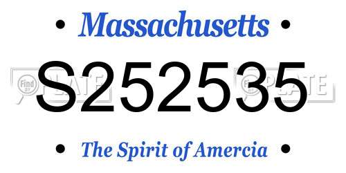 S252535 Massachusetts License Plate