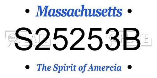 S25253B Massachusetts License Plate