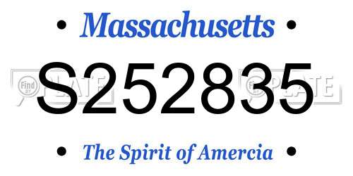S252835 Massachusetts License Plate