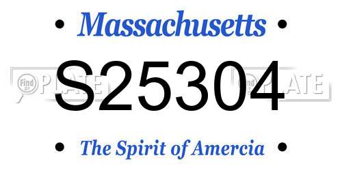 S25304 Massachusetts License Plate