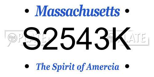 S2543K Massachusetts License Plate