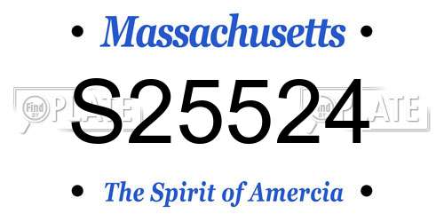 S25524 Massachusetts License Plate