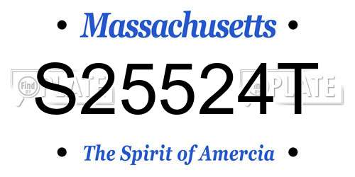 S25524T Massachusetts License Plate