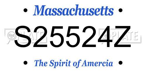 S25524Z Massachusetts License Plate