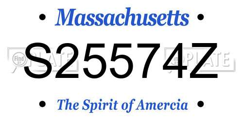 S25574Z Massachusetts License Plate