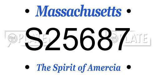 S25687 Massachusetts License Plate