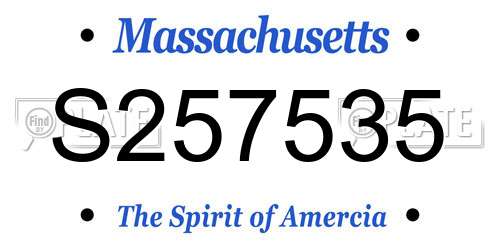 S257535 Massachusetts License Plate