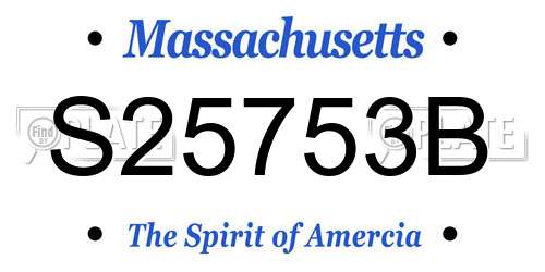 S25753B Massachusetts License Plate