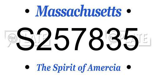 S257835 Massachusetts License Plate